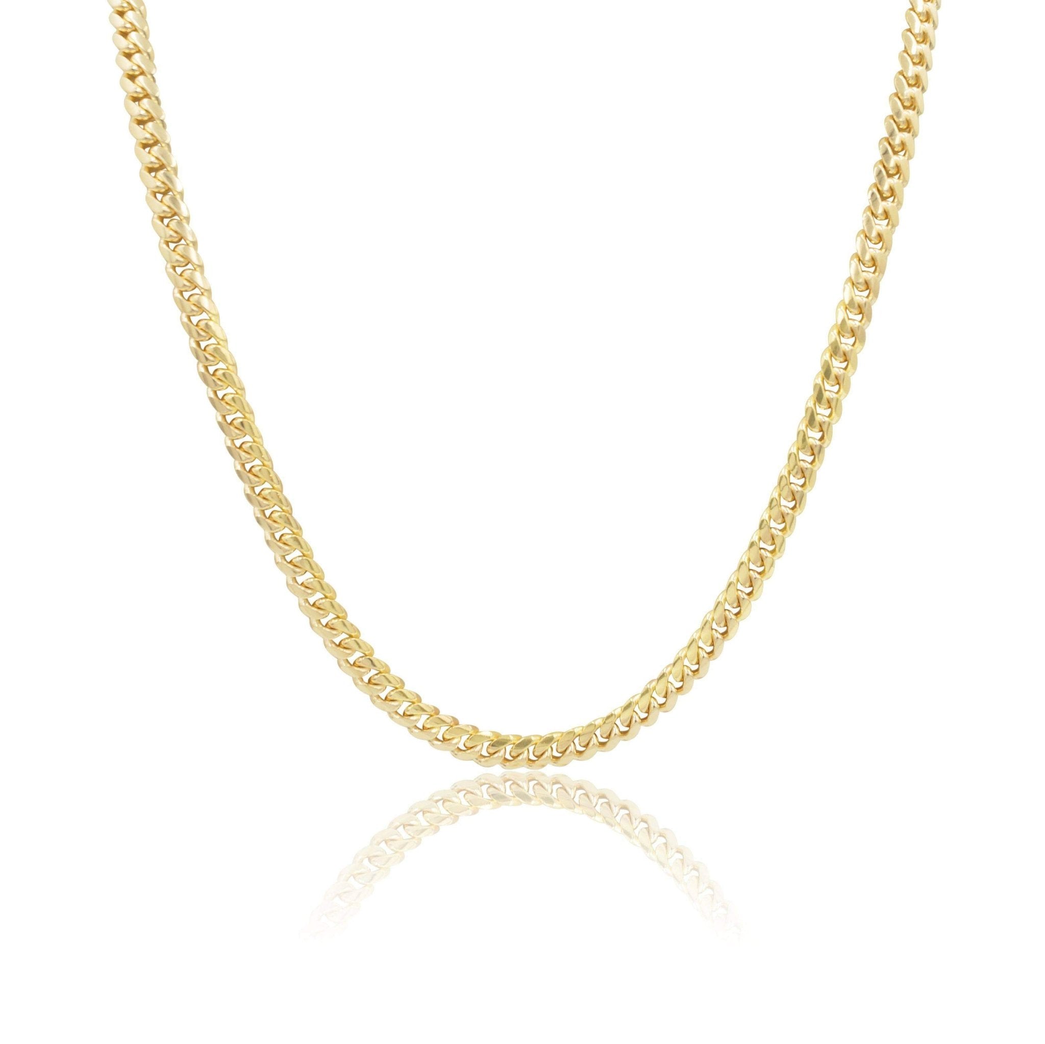 6mm Solid Machine - Made Cuban Link Chain – Gold - Machine - made Cuban Link Necklace