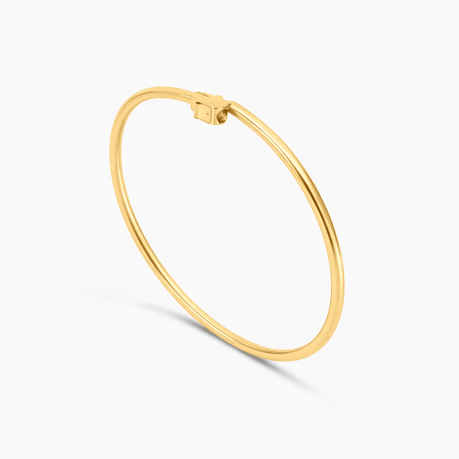 10K Gold Hamsa Bangle Bracelet - Men's Bracelet