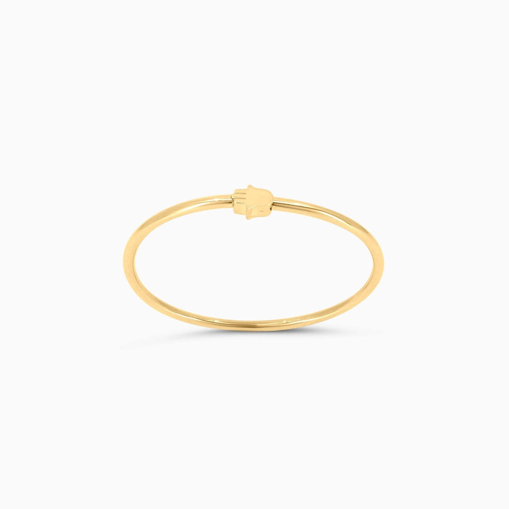 10K Gold Hamsa Bangle Bracelet - Men's Bracelet