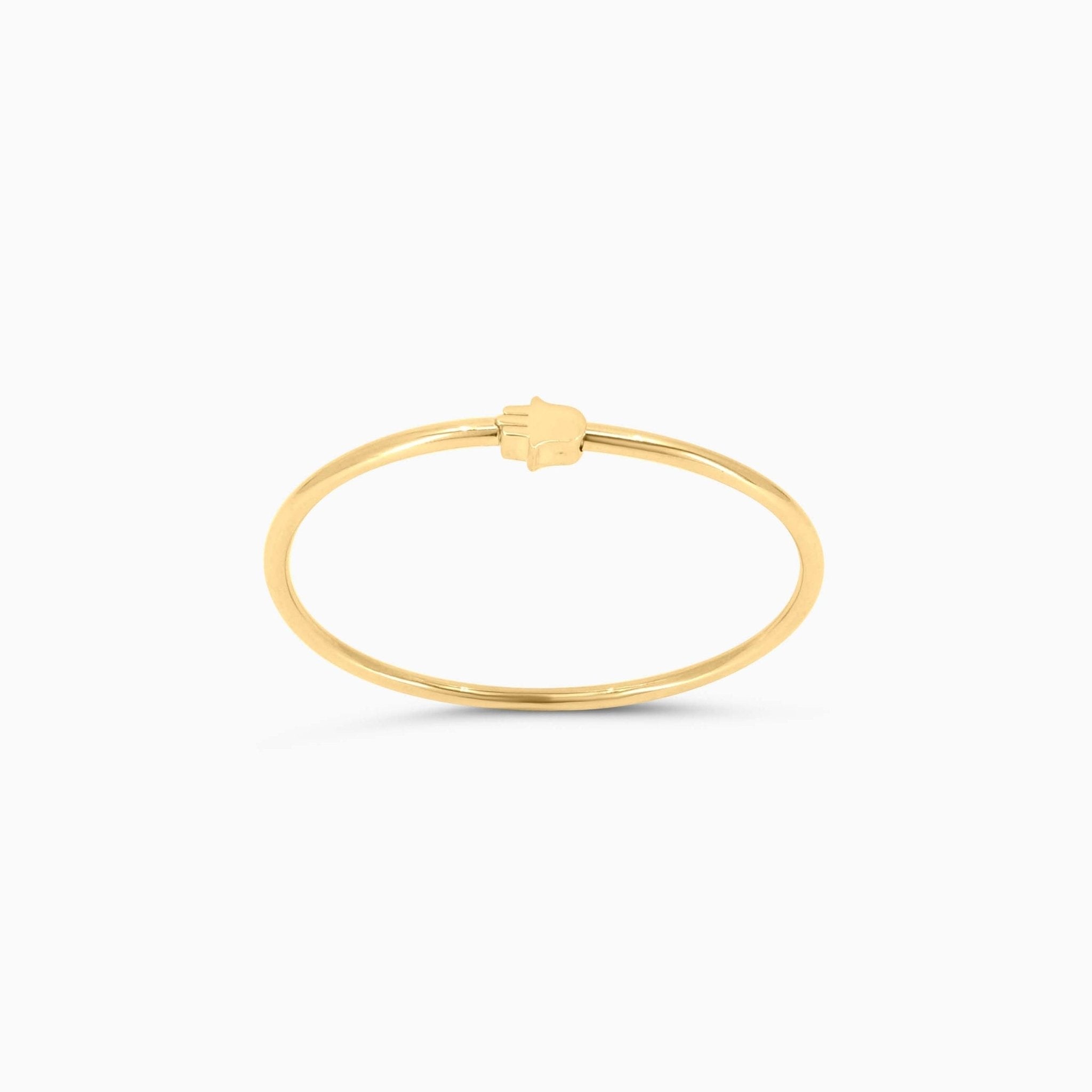 10K Gold Hamsa Bangle Bracelet - Men's Bracelet