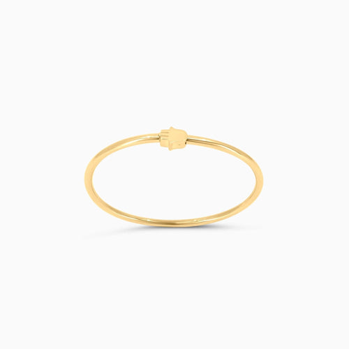 10K Gold Hamsa Bangle Bracelet - Men's Bracelet