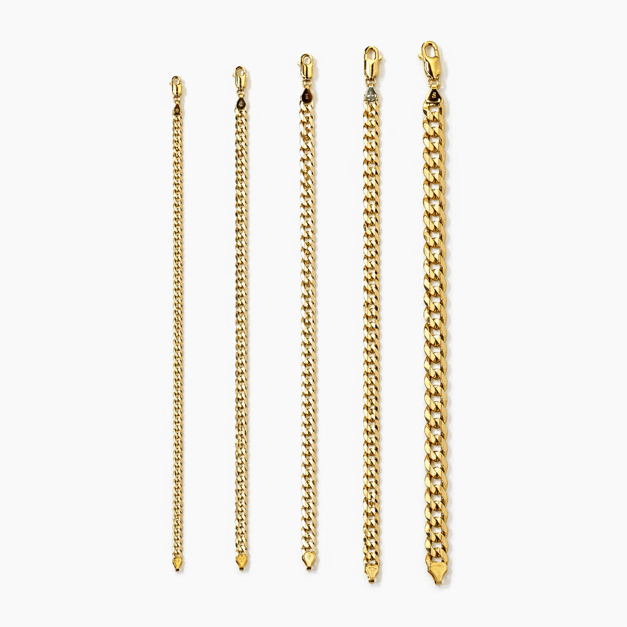 10K Yellow Gold Flat Curb Link Bracelet - Men's Bracelet