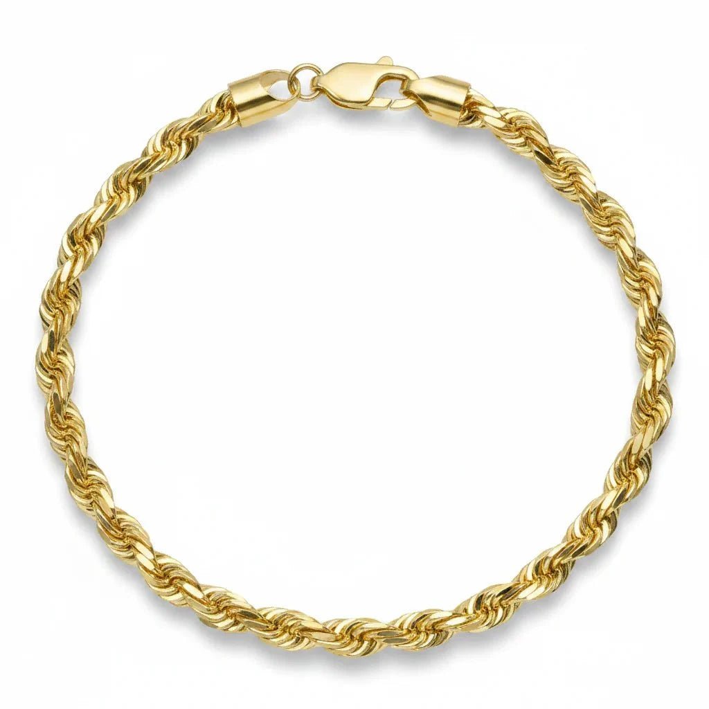 10K Yellow Gold Rope Bracelet - Men's Bracelet