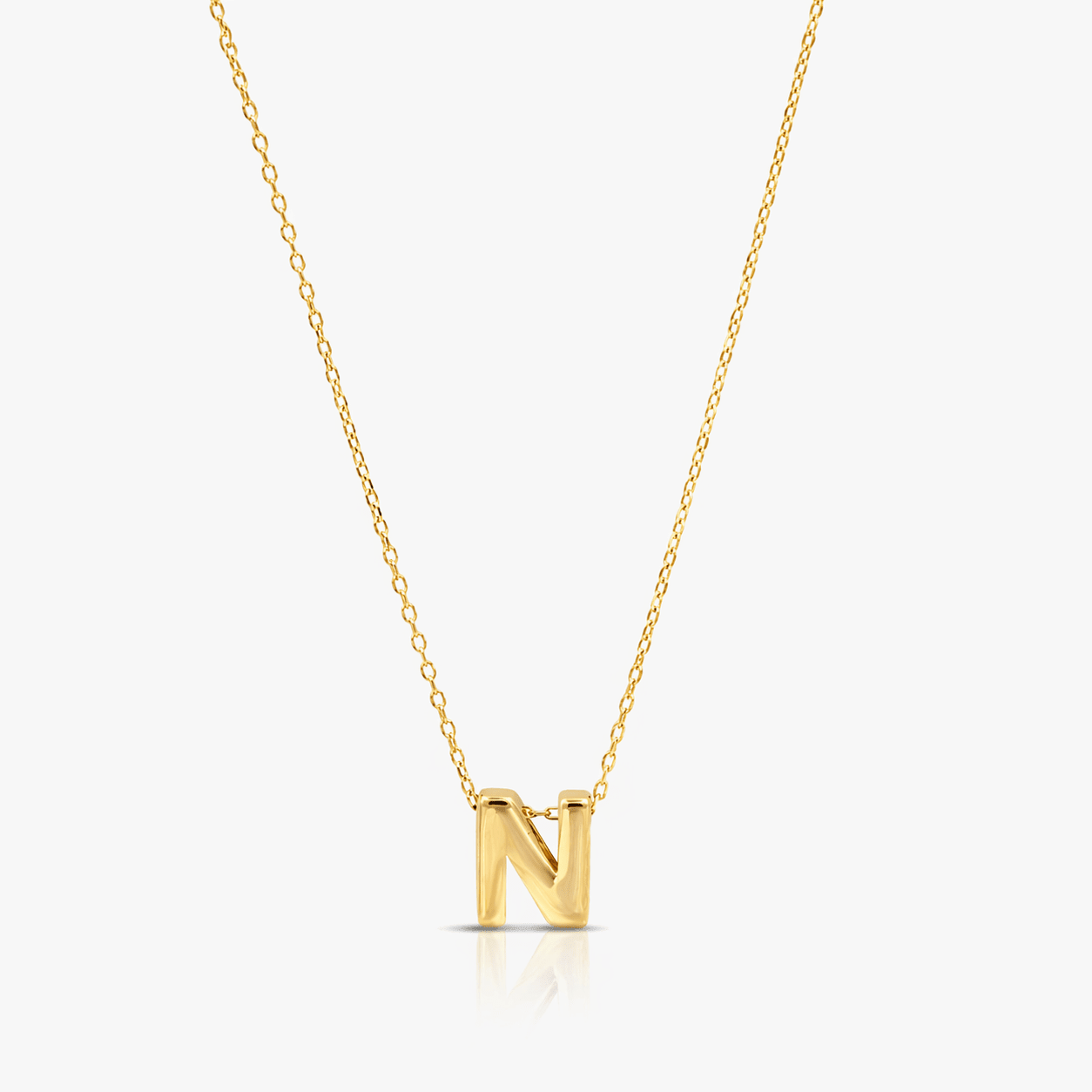 14K Yellow Gold Initial Pendant Necklace - Necklace
