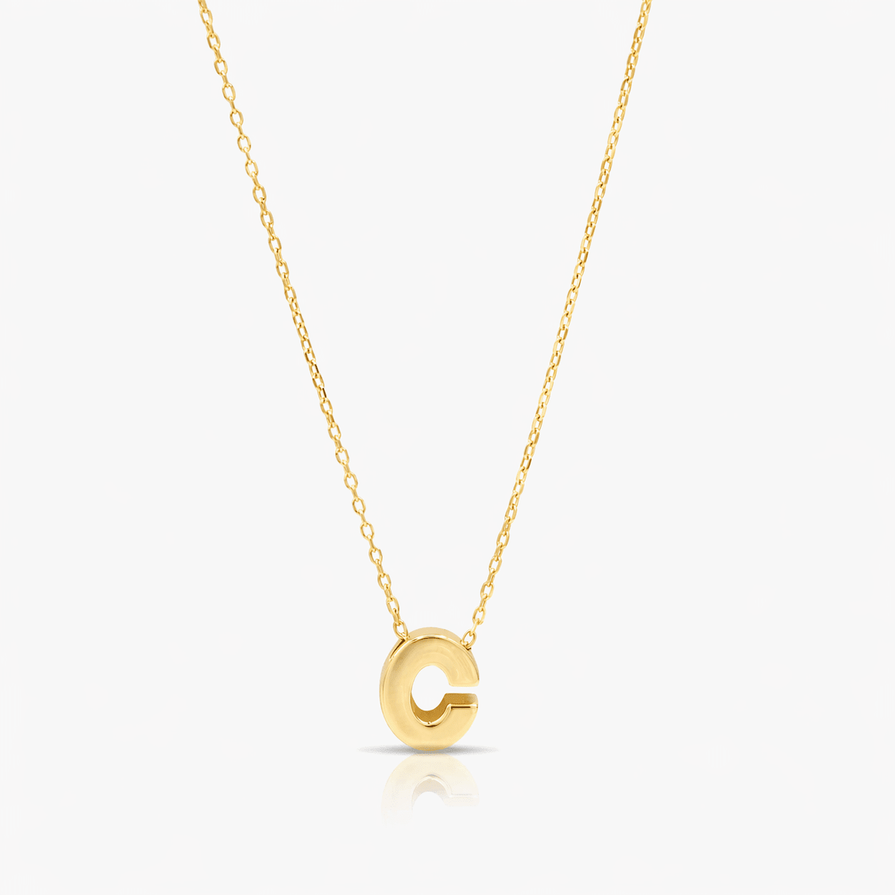 14K Yellow Gold Initial Pendant Necklace - Necklace