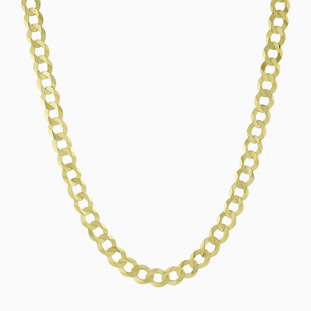 Curb Link Solid Chain in 10K Gold - A&G Jewelry - Necklace