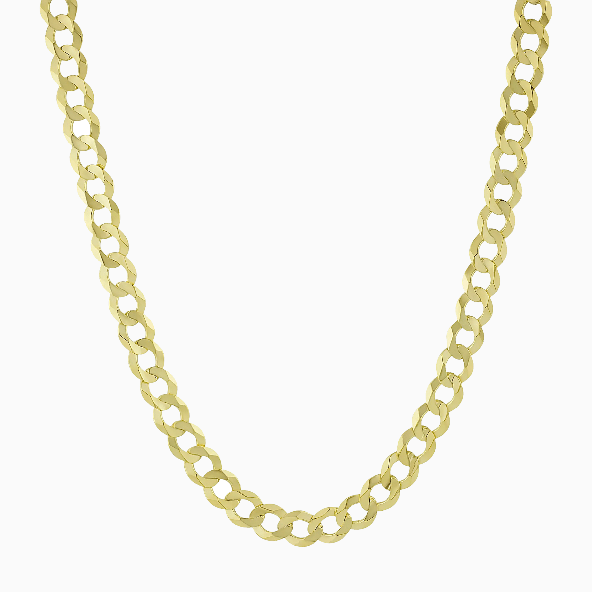 Curb Link Solid Chain in 10K Gold - A&G Jewelry - Necklace