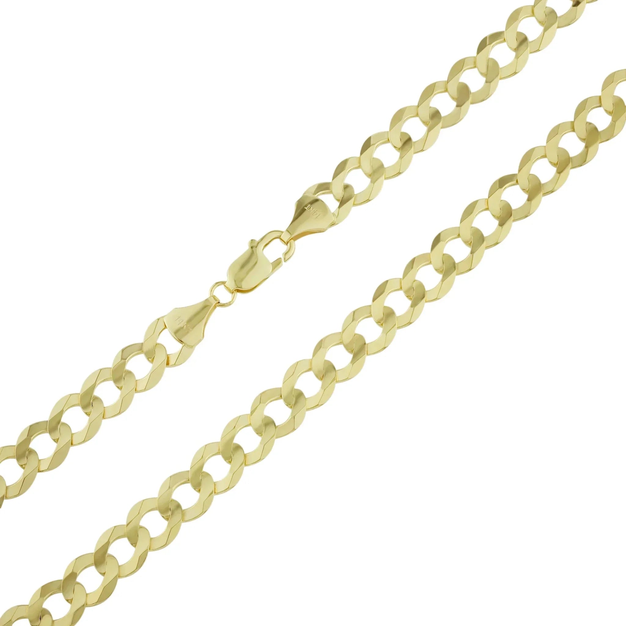 Curb Link Solid Chain in 10K Gold - A&G Jewelry - Necklace