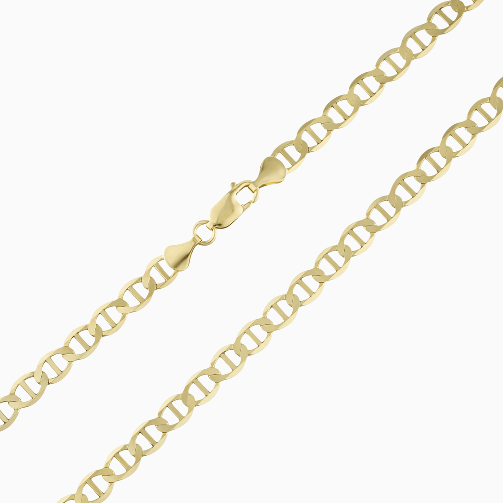 Flat Mariner Link Chain Necklace 10K - A&G Jewelry - Necklace