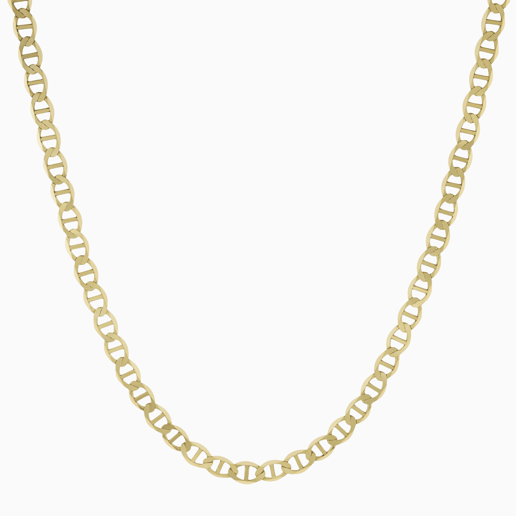Flat Mariner Link Chain Necklace 10K - A&G Jewelry - Necklace