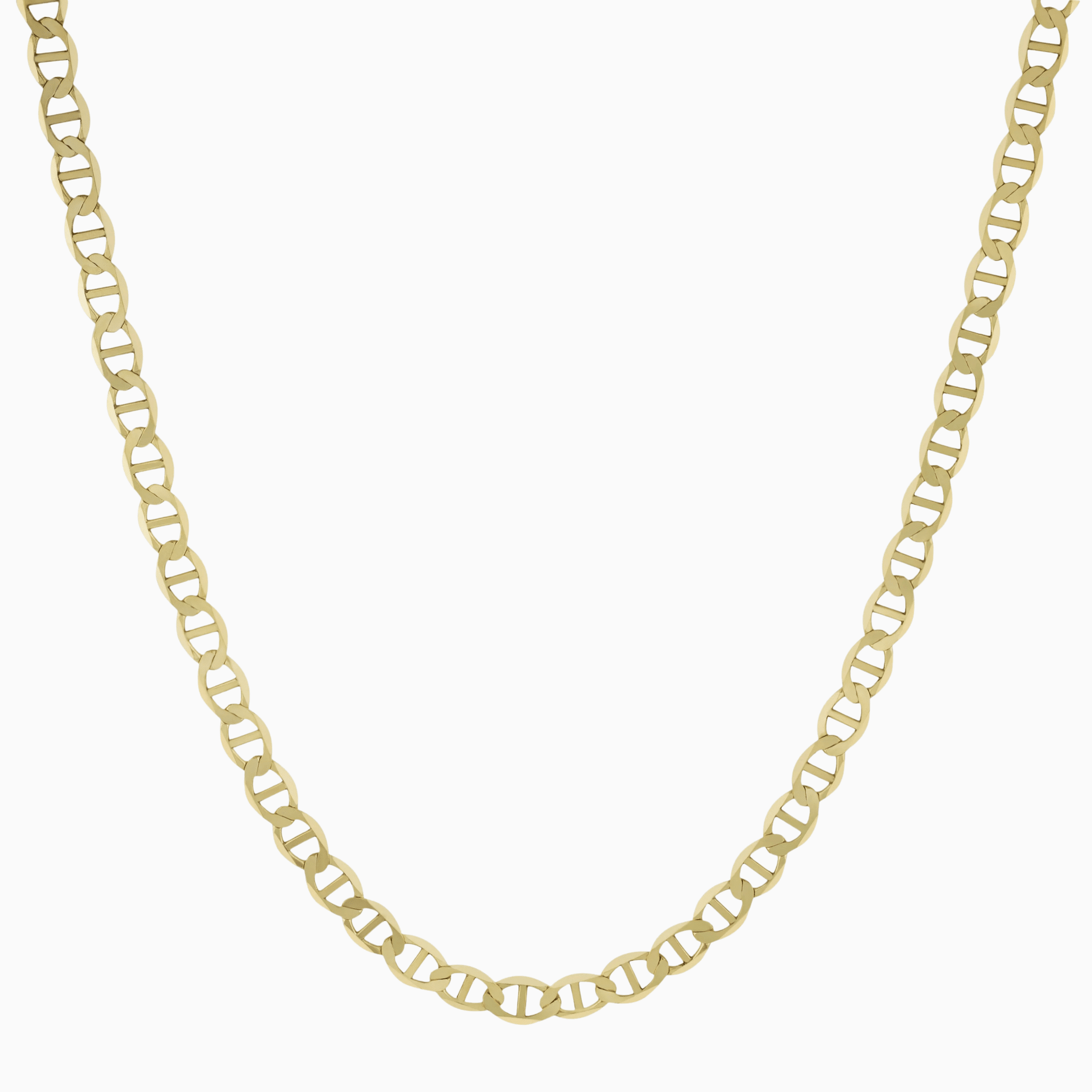 Flat Mariner Link Chain Necklace 10K - A&G Jewelry - Necklace