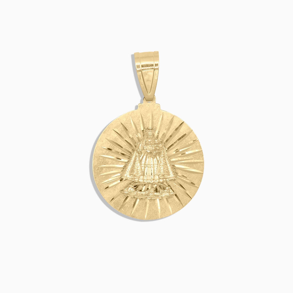 10K Gold Our Lady of Charity Round Pendant – Cachita Medallion - Pendants - Laurita Jewelry