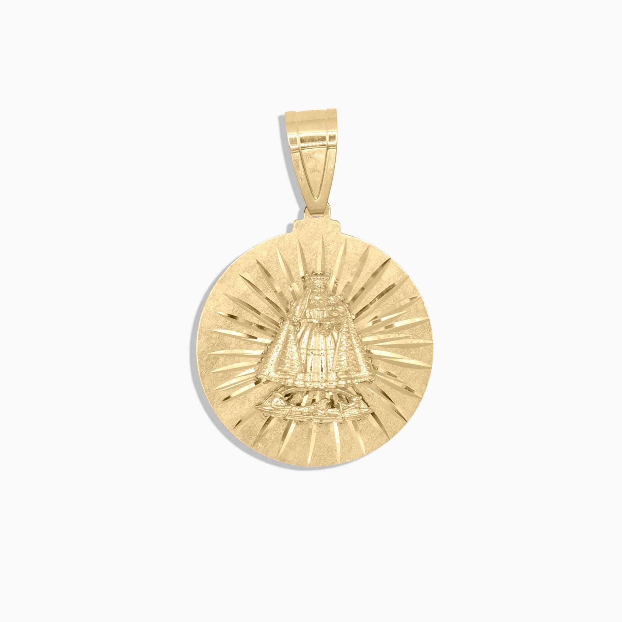 10K Gold Our Lady of Charity Round Pendant – Cachita Medallion - Pendants - Laurita Jewelry