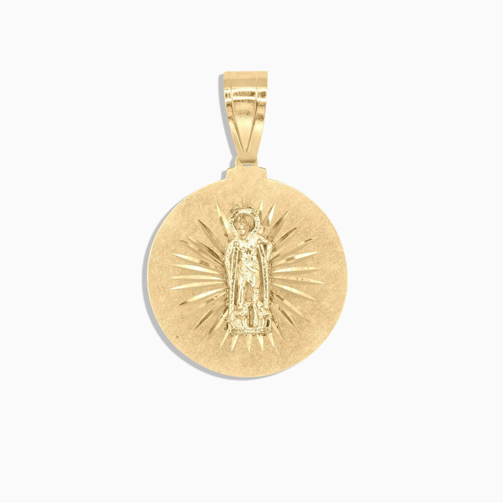 10K Gold Round Saint Lazarus Medal Pendant – Religious Jewelry - A&G Jewelry - Pendants