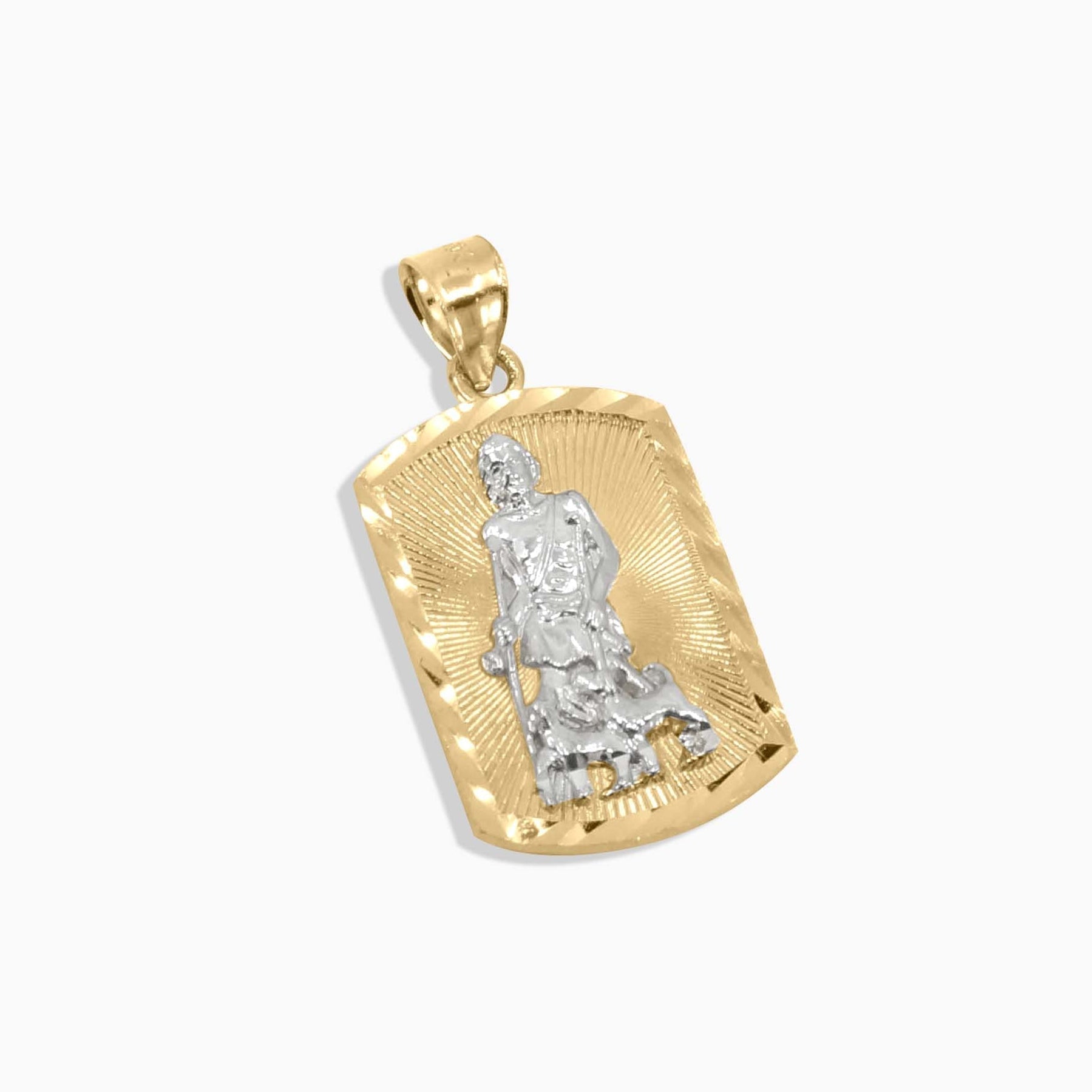 10K Gold Two-Tone Saint Pendant - A&G Jewelry - Pendants
