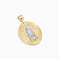 10K Two-Tone Oval Saint Pendant - A&G Jewelry - Pendants