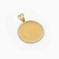 Gold Circle Medallion –Memory Pendant with Stone Frame in 10k - A&G Jewelry - Pendants