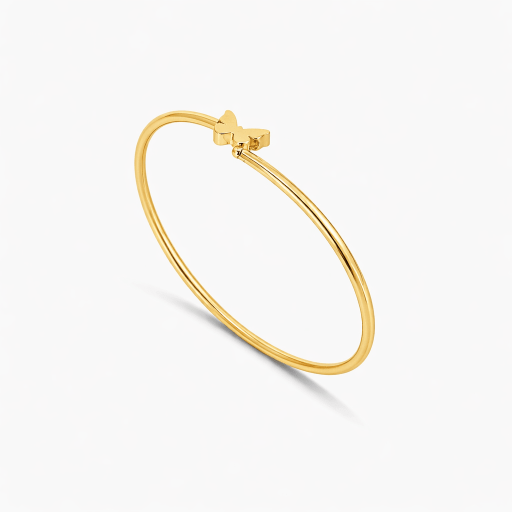 10K Gold Butterfly Bangle Bracelet-Women's Bracelet