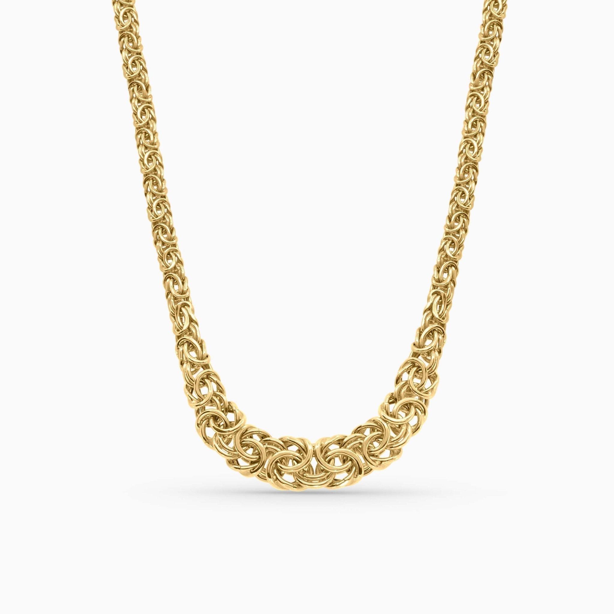 10K gold Byzantine Princess Cut chain-Women's Necklace-Laurita Jewelry