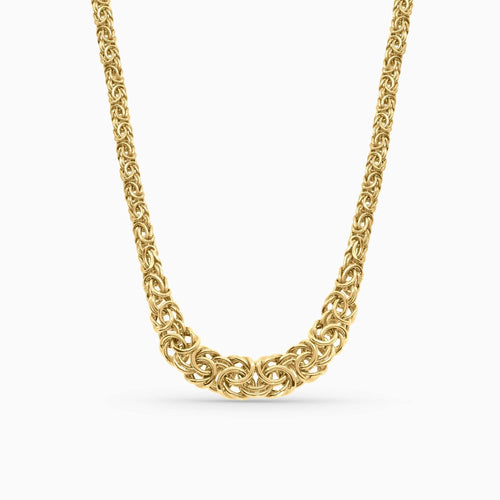 10K gold Byzantine Princess Cut chain-Women's Necklace-Laurita Jewelry
