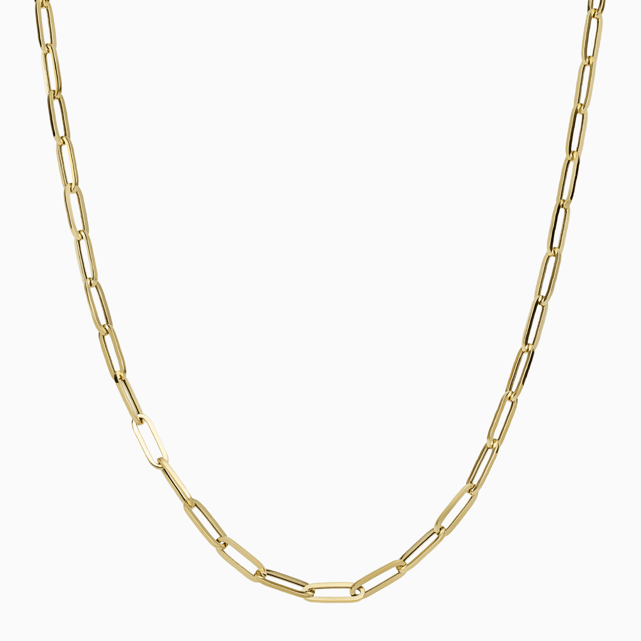 10K Hallow Gold Paper Clip Chain - A&G Jewelry - Women's Necklace