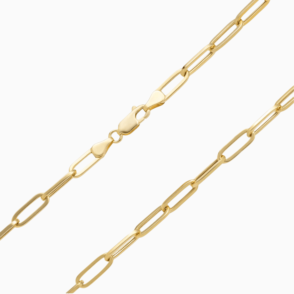 10K Hallow Gold Paper Clip Chain - A&G Jewelry - Women's Necklace