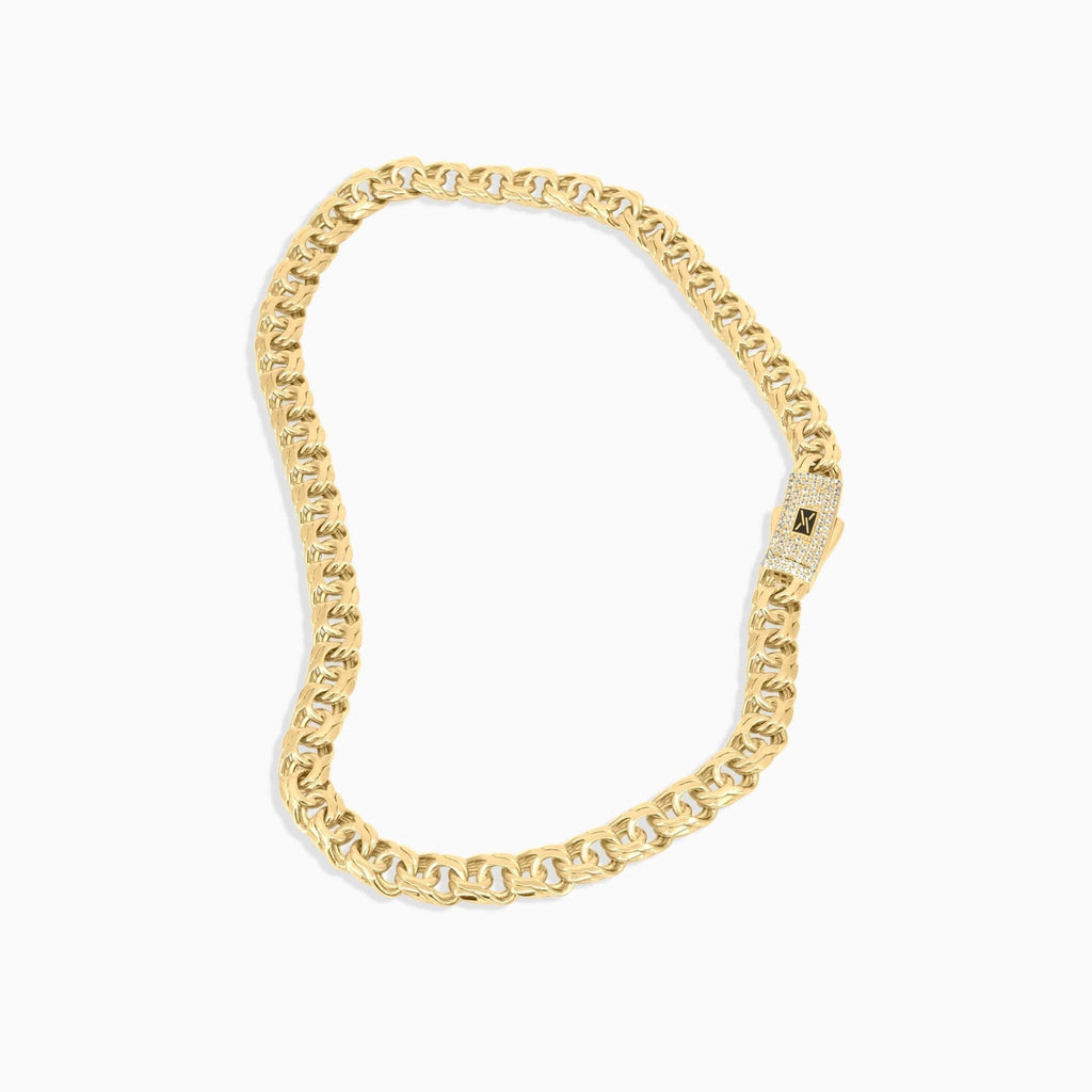 Monaco X Gold Chino Link Choker – Iced Sleek Clasp in 10K - A&G Jewelry - Women's Necklace