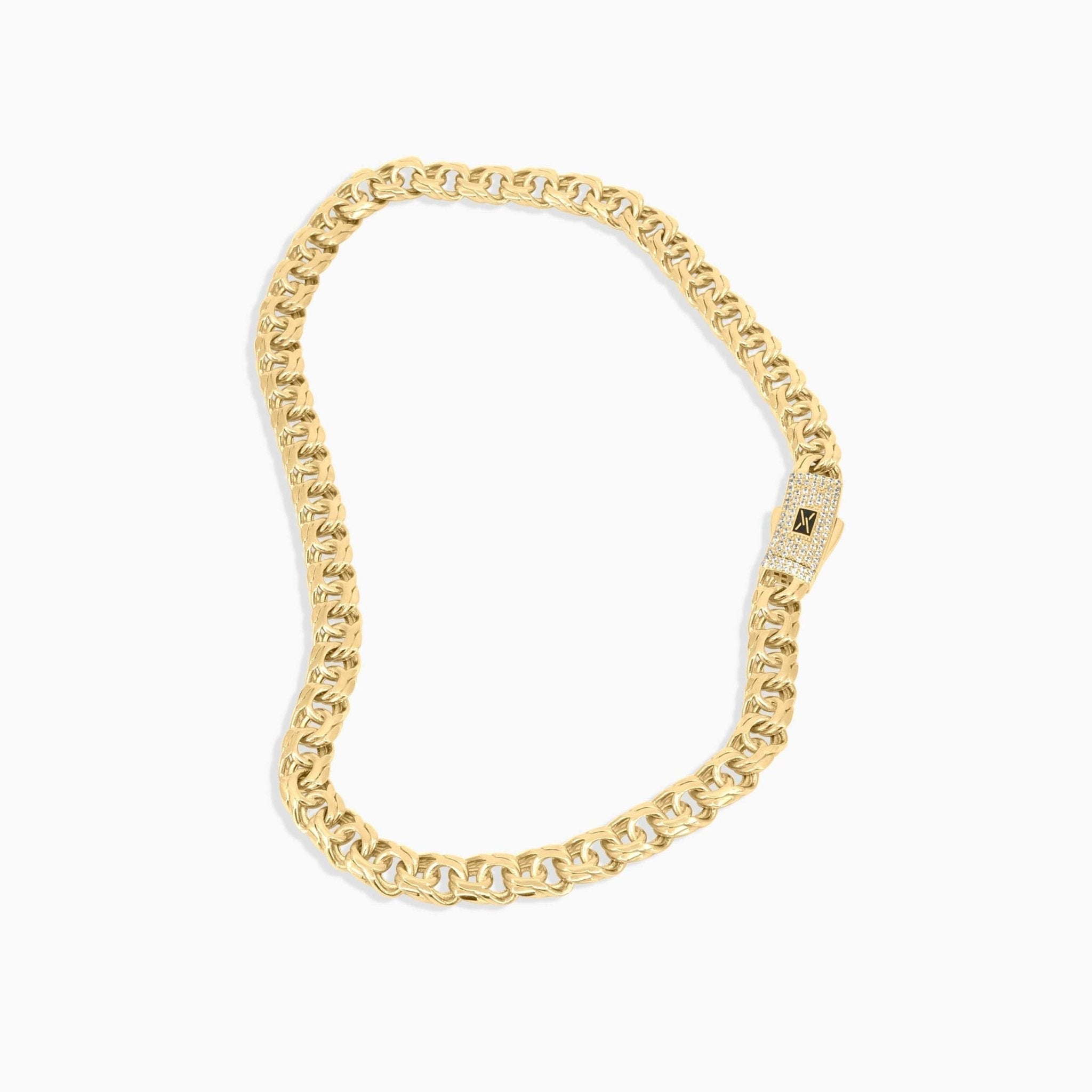 Monaco X Gold Chino Link Choker – Iced Sleek Clasp in 10K - A&G Jewelry - Women's Necklace